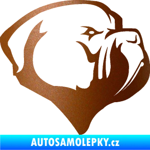 Samolepka Pes 116 pravá pitbull měděná metalíza
