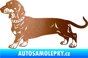 Samolepka Pes 122 levá jezevčík měděná metalíza