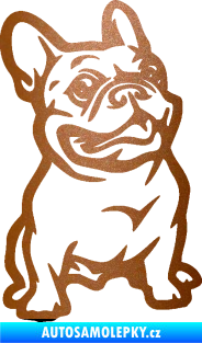 Samolepka Pes 139 pravá francouzský buldoček měděná metalíza