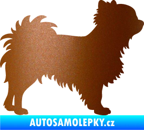 Samolepka Pes 156 pravá čivava měděná metalíza