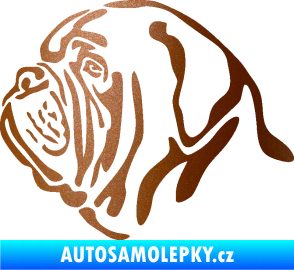 Samolepka Pes 163 levá bordeauxská doga měděná metalíza