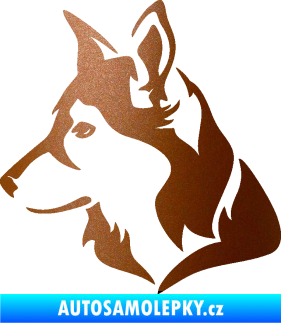 Samolepka Pes 165 levá měděná metalíza