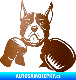 Samolepka Pes 183 pravá boxer měděná metalíza