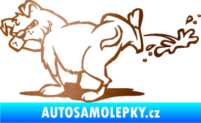 Samolepka Pes čůrá levá měděná metalíza