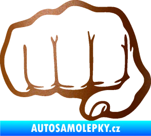Samolepka Pěst 002 levá měděná metalíza