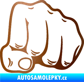 Samolepka Pěst 003 pravá měděná metalíza