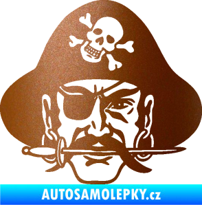 Samolepka Pirát 002 pravá měděná metalíza