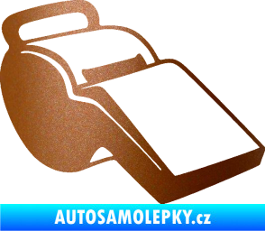 Samolepka Píšťalka 001 pravá měděná metalíza