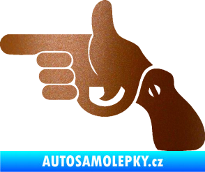 Samolepka Pistole 002 levá han gun měděná metalíza