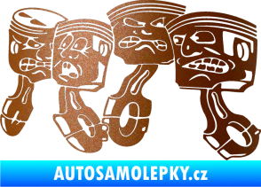 Samolepka Písty levá měděná metalíza