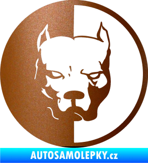 Samolepka Pitbull 001 kruh levá měděná metalíza