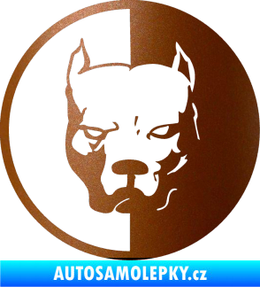 Samolepka Pitbull 001 kruh pravá měděná metalíza