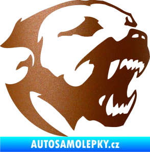 Samolepka Pitbull hlava 001 pravá měděná metalíza