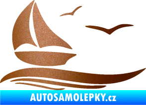 Samolepka Plachetnice 002 levá měděná metalíza