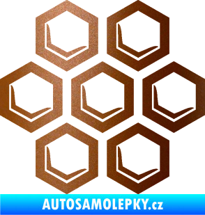 Samolepka Plástve 001 levá měděná metalíza