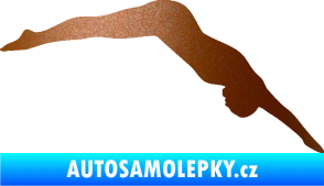 Samolepka Plavání 003  pravá skok do vody měděná metalíza