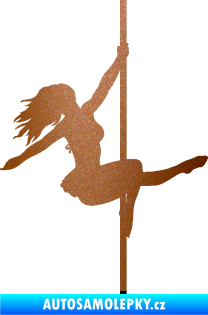 Samolepka Pole dance 001 pravá tanec na tyči měděná metalíza