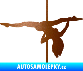 Samolepka Pole dance 002 pravá tanec na tyči měděná metalíza
