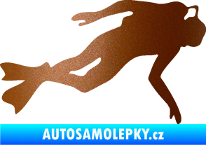 Samolepka Potápěč 002 pravá měděná metalíza