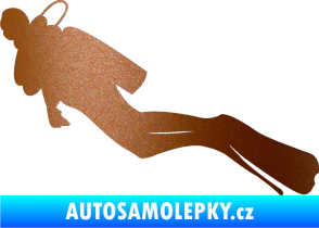 Samolepka Potápěč 005 levá měděná metalíza