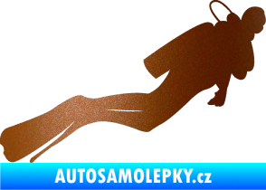 Samolepka Potápěč 005 pravá měděná metalíza