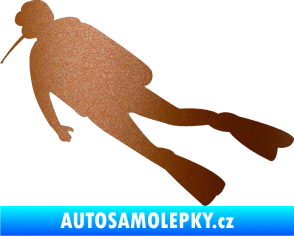 Samolepka Potápěč 006 levá měděná metalíza