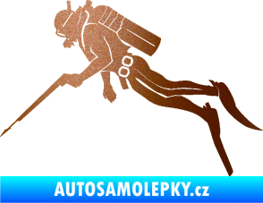 Samolepka Potápěč 010 levá měděná metalíza