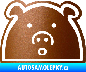 Samolepka Prasátko JDM styl měděná metalíza