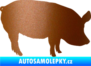 Samolepka Prase 001 pravá měděná metalíza