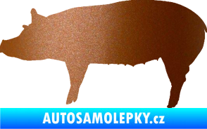 Samolepka Prase 002 levá měděná metalíza