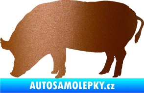Samolepka Prase 004 levá měděná metalíza