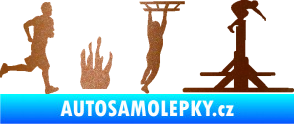 Samolepka Překážkové závody 001 pravá OCR měděná metalíza