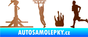 Samolepka Překážkové závody 001 levá OCR měděná metalíza