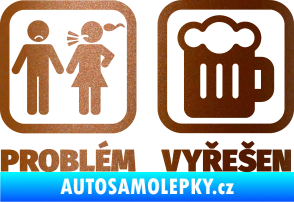 Samolepka Problém? Vyřešen 008 na pivo měděná metalíza