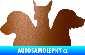 Samolepka Psi 001 levá skupinka měděná metalíza