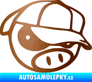 Samolepka Rally pig 003 pravá měděná metalíza