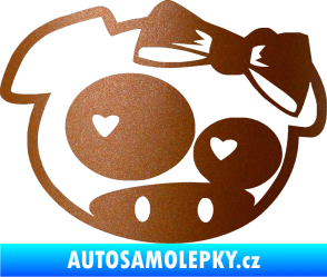 Samolepka Rally pig girl pravá měděná metalíza