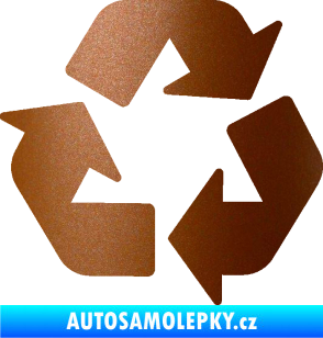 Samolepka Recyklace 001 symbol měděná metalíza