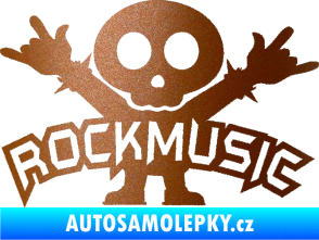 Samolepka Rock music fanda měděná metalíza