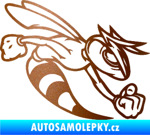 Samolepka Rozzuřená vosa 001 pravá měděná metalíza