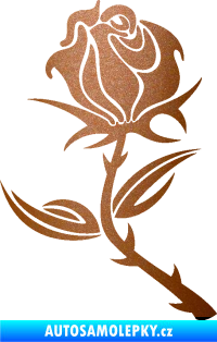 Samolepka Růže 002 levá měděná metalíza