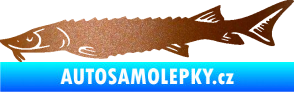 Samolepka Ryba 020 levá jeseter měděná metalíza