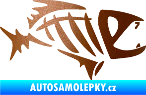 Samolepka Ryba kostra  007 pravá měděná metalíza