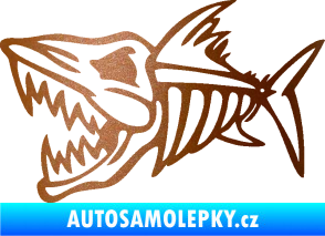 Samolepka Ryba kostra 002 levá měděná metalíza