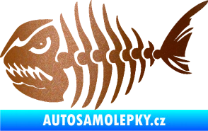 Samolepka Ryba kostra 004 levá měděná metalíza