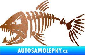 Samolepka Ryba kostra 005 levá měděná metalíza