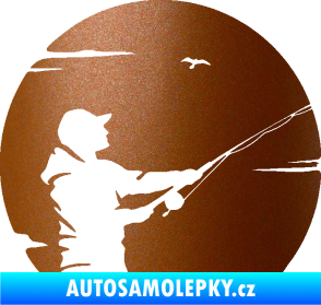 Samolepka Rybář 022 pravá měděná metalíza