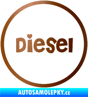 Samolepka Samolepka na víčko od nádrže 007 diesel měděná metalíza