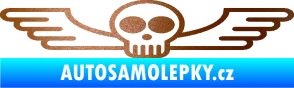 Samolepka Samolepka na zadní sklo 001 lebka s křídly měděná metalíza