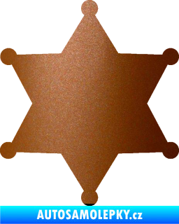 Samolepka Sheriff 002 hvězda měděná metalíza